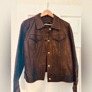 Vintage Brown Leather Jacket. Over 20 years old with all original buttons